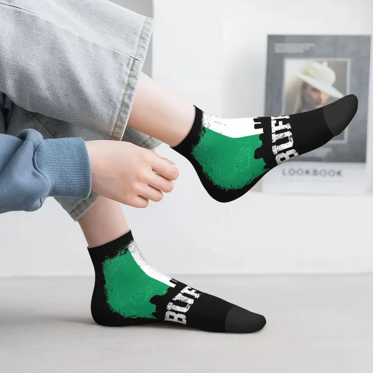 

Vintage Buffalo Irish Flag Skyline Pride Socks Harajuku High Quality Stockings All Season Socks Accessories for Man's Woman's