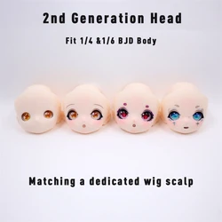 Dream Fairy 2nd Generation Head, wig scalp fit for 1/4 & 1/6 BJD Body two-dimensional cute anime expression craniotomy version S