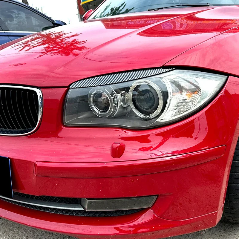 Gloss Black Car Front Headlight Eyebrows Eyelid Lids Body Kits Sticker Trim for BMW 1 Series E81 E82 E87 E88 130i 118d 2004-2014