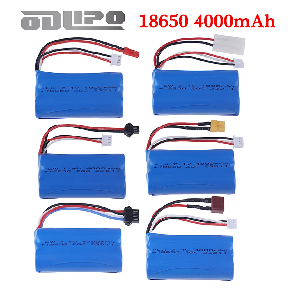 18650 battery 7.4V 4000Mah 25C Li-ion Battery For MJX T40 T40C F39 F49 T39 RC Helicopter Parts RC Car 2S for Wltoys 10428 12428