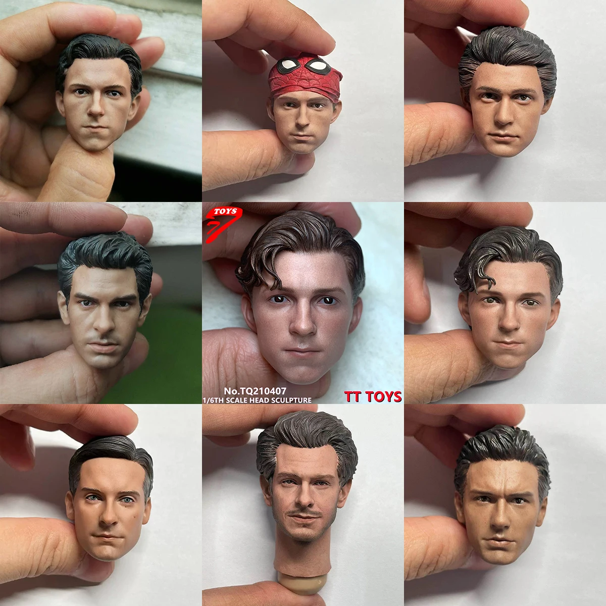 Auf Lager 1/6 Skala Tom Holland Kopf Sculpt TTTOYS TQ210407 PVC Männlichen Kopf Carving Fit 12'' Action Figur Körper