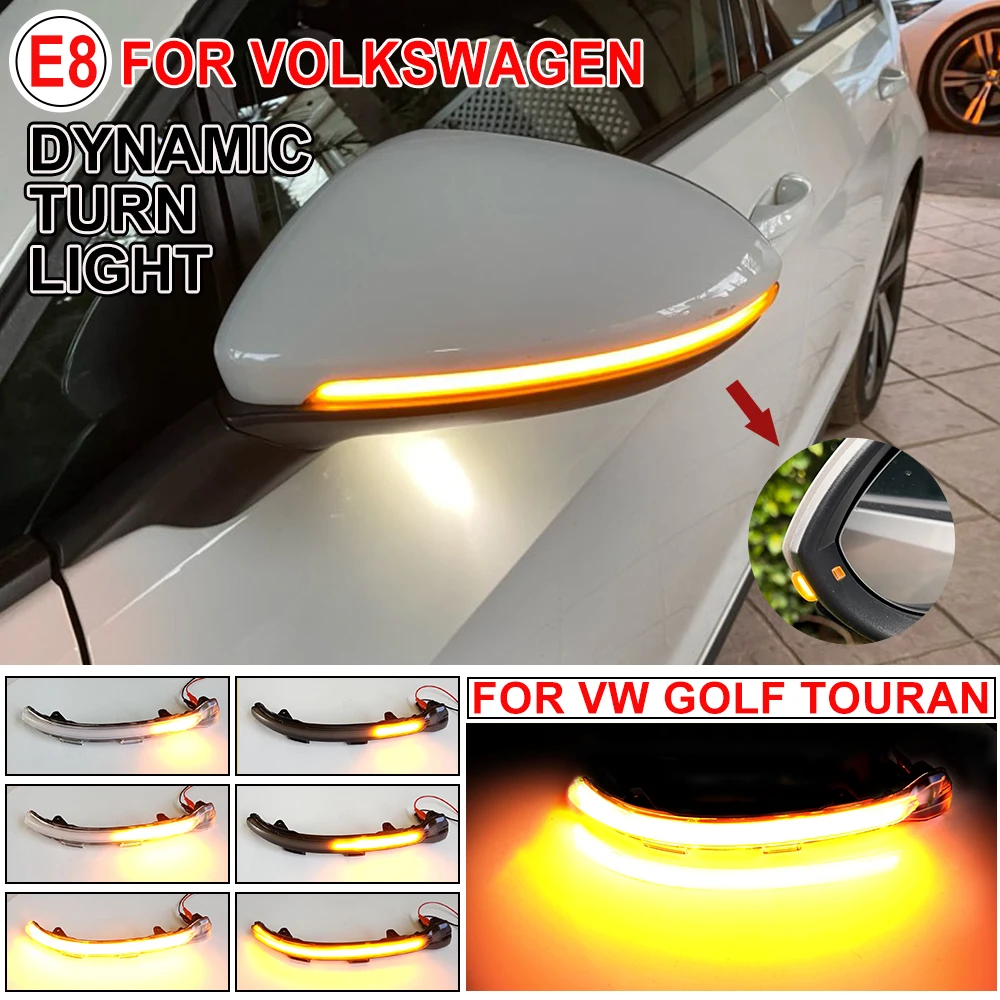 For VW Golf 7 GTI R GTE GTD MK7.5 13-19 Touran Jetta MK7 LED Dynamic Turn Signal Blinker Sequential Side Mirror Indicator Light