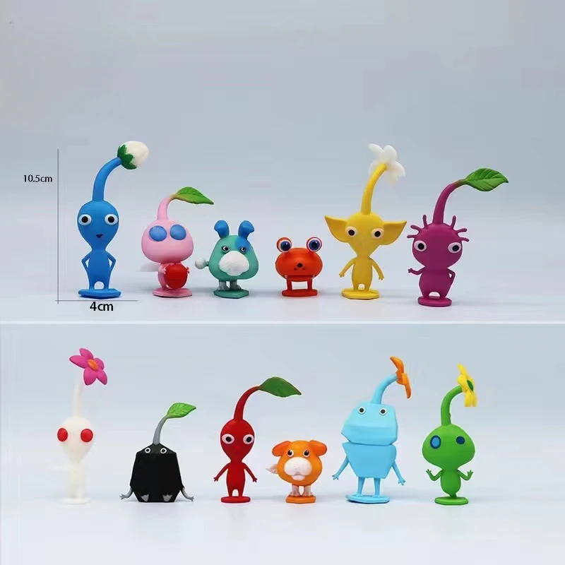 게임 애니메이션 PIKMIN 피규어 캡틴 올리마르 PIKMIN 액션 피규어 PVC 컬렉션 모델 인형 장난감, 어린이 생일 선물, 6 개, 8 개, 12 개 세트