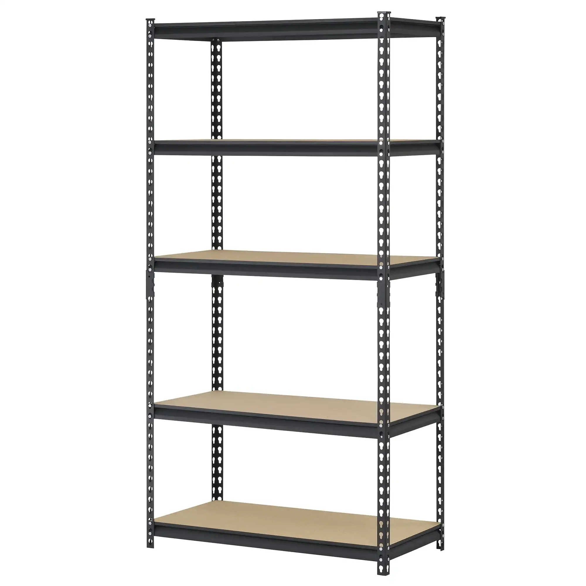 

36"W x 18"D x 72"H 5-Tier Steel Shelving; 4,000 lb. Total Capacity; Black