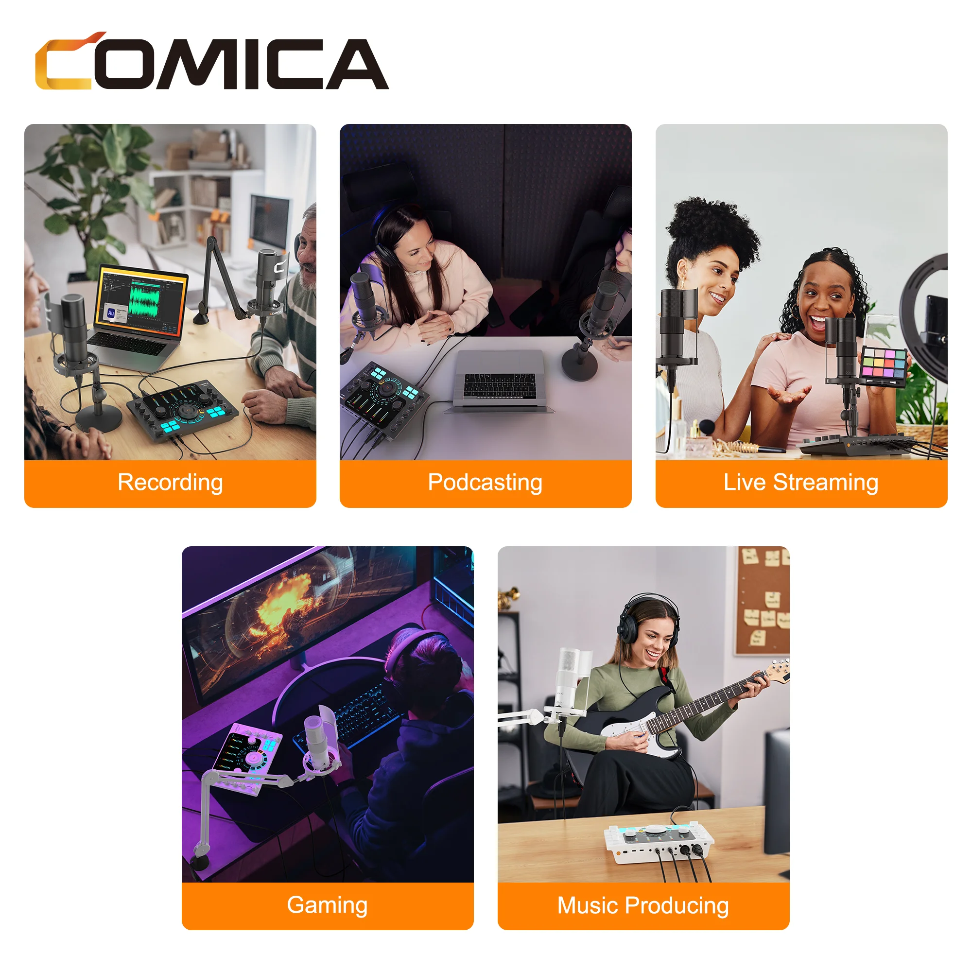 COMICA-Wild audio ADCaster C2, streaming, podcasting, enregistrement, niveau de diffusion, qualité sonore, équipement de studio