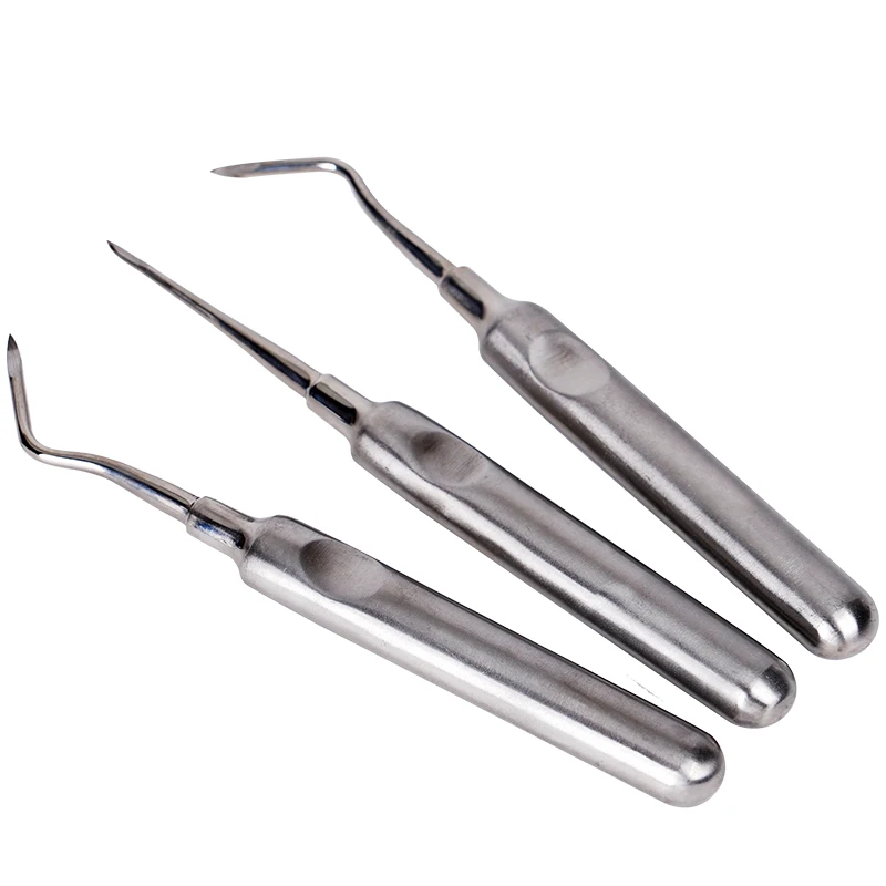 3Pcs Stainless Steel Teeth Extraction Tooth Extracting Forceps Curved Root Lift Elevator Dentistry Material Tools