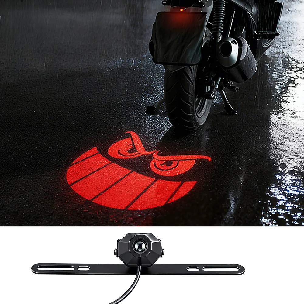 Motorcycle License Plate Projector Lamp LED Demon Eye Mattern Moto Night Warning Lamp LED Ambient Light for Scooter ATV 12-70V
