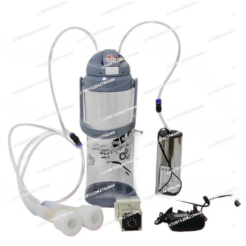 Adecuado para ordeñadora de vacas, impulso eléctrico portátil, tetas dobles, ordeñador Manual, bomba de vacío automática para pene