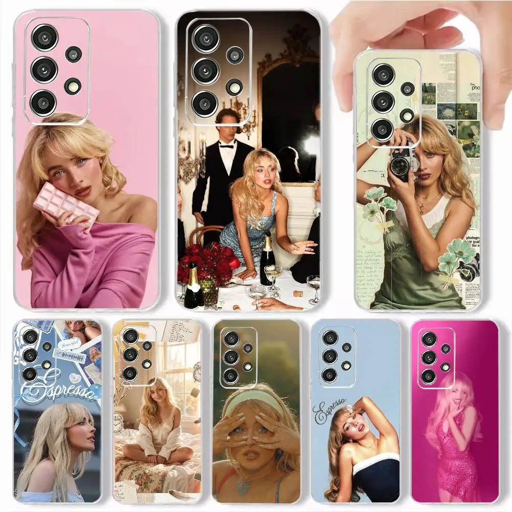 female pop singer-S-Sabrina Carpenter Phone Case Transparent Soft case For Samsung S25,S24,S21,S22,S23,S30,Ultra,S20,Plus