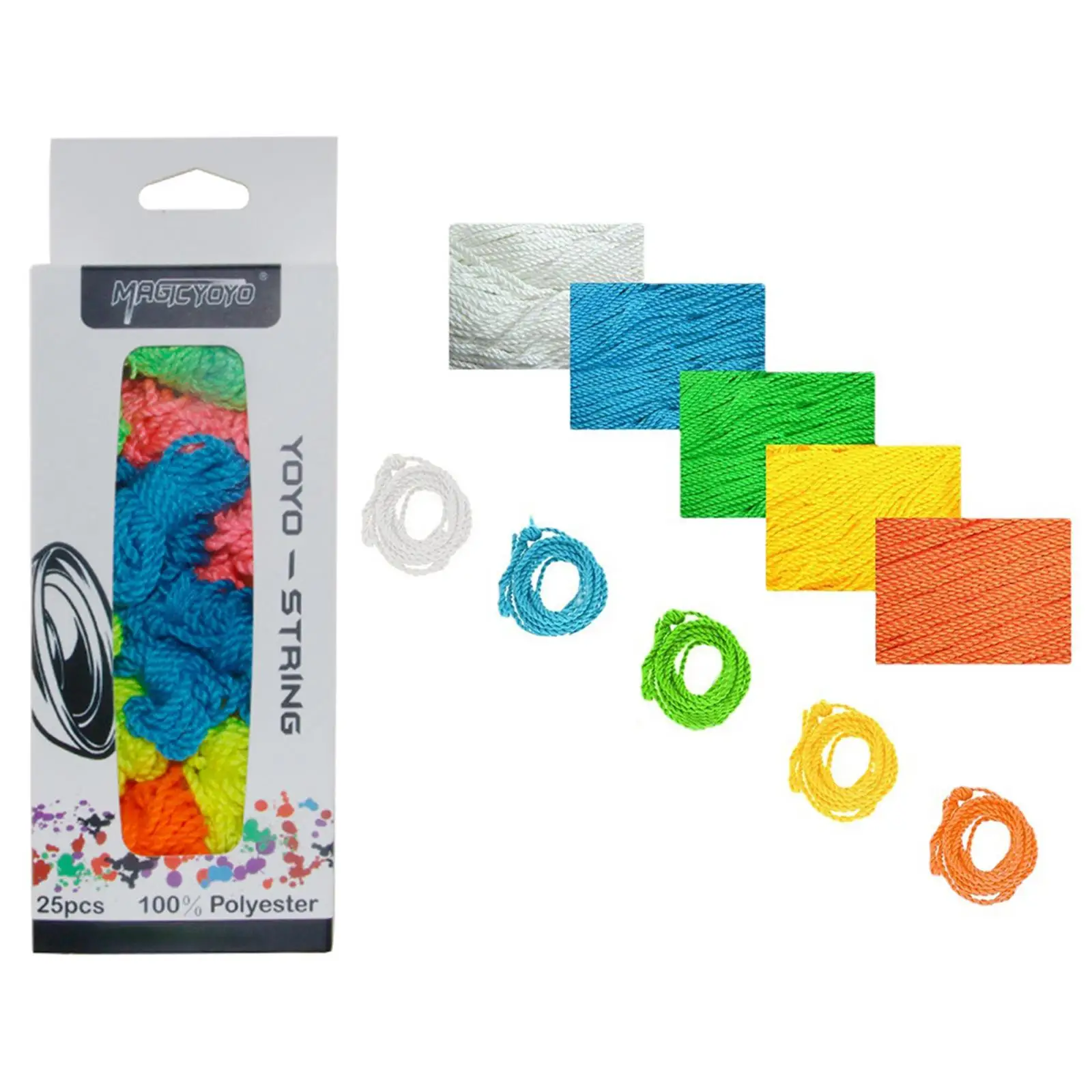 25 Pieces Yoyo Strings Pack for Responsive and Unresponsive Yoy for Kids