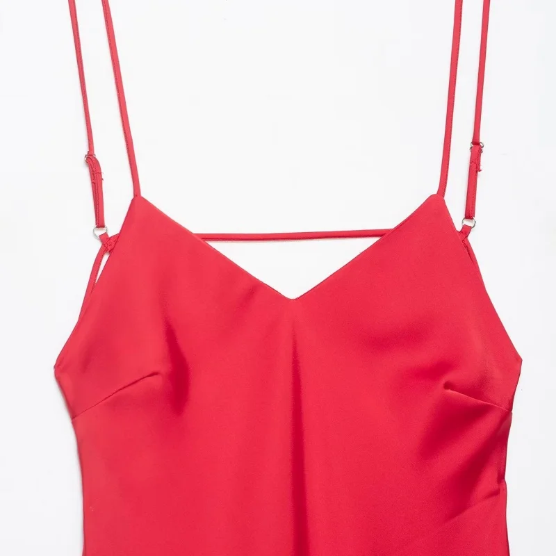 Ele Cetim V-Ne Strap Midi Dr oco design longo Dr para deslocamento e datas Ele Aosphere Saia