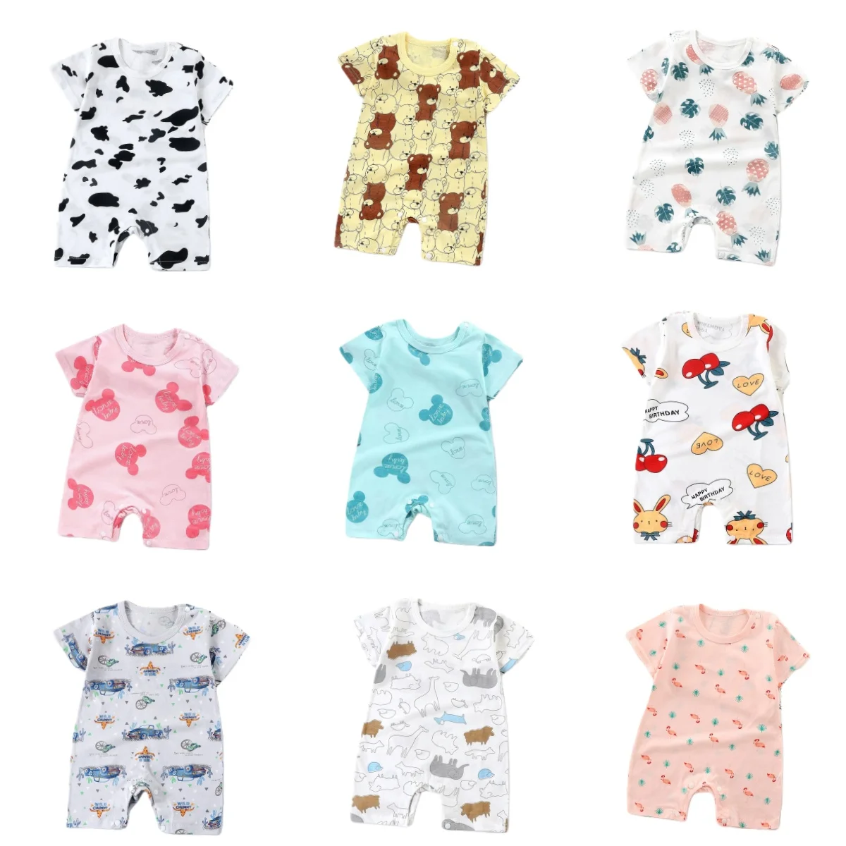 

Summer Baby Jumpsuit Short Sleeved Newborn Boys Girls Romper Baby Jumpsuit Kid Clothes Children's Clothing