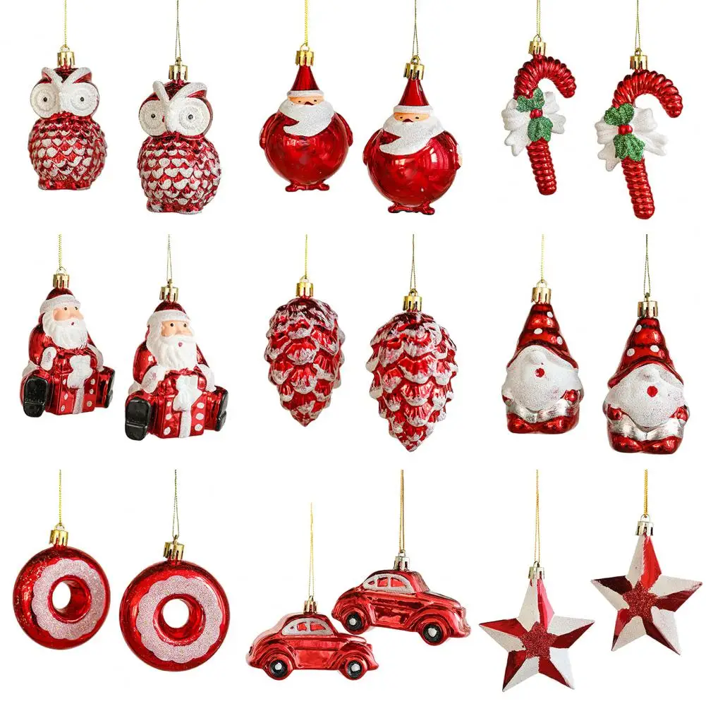 Donut-shaped Christmas Decoration Exquisite Mushroom Donut Santa Claus Shape Xmas Tree Hanging Ornament Festive for Christmas