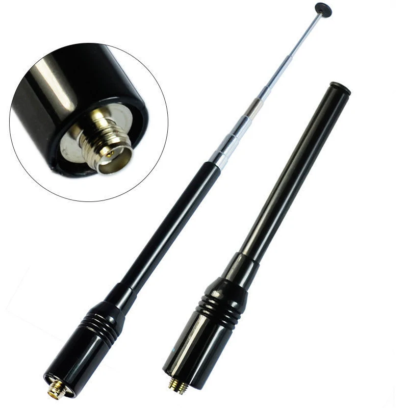 Walkie Talkie Rod Antenna Telescopic Black Durable Na-773 SMA-Female U/VHF Dual Band For Ham Radio Baofeng UV5R UVB5/82 BF-888s