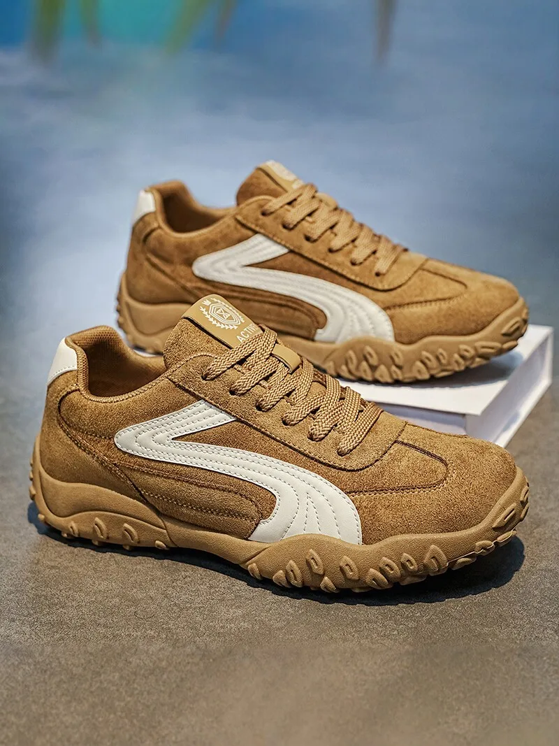 Casual Outdoor Men's Shoes Soft Bottom Fashionable All-Match Autumn Leisure Board Shoes Sporty Trendy Increased Height De Xin