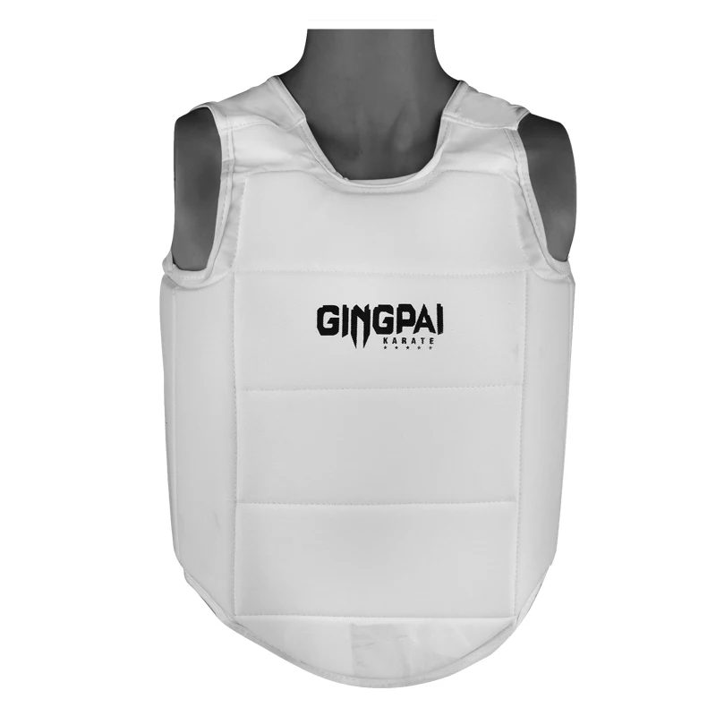 White Karate Chest Guard Corsetry Wkf Approved Karate Body Shield Vest Boxing Protector Martial Art Competition And Trainning