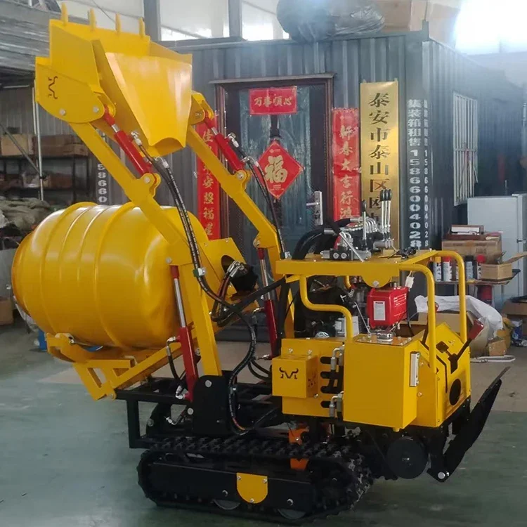 Factory Prices Best Value Crawler Concrete Mixer Self Loading Cement Mixer Truck Loader Mini Concrete Mixer 280L for Home Use