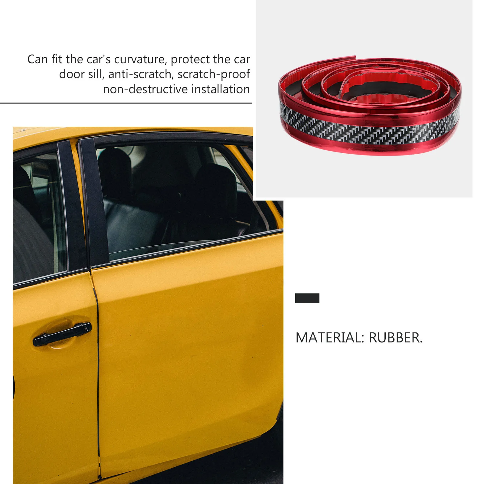 

4pcs 4 Rolls Car Threshold Strip Door Sill Protector Scratch Proof Wear Resistant Auto Decorative Entry Guard Styling Trim