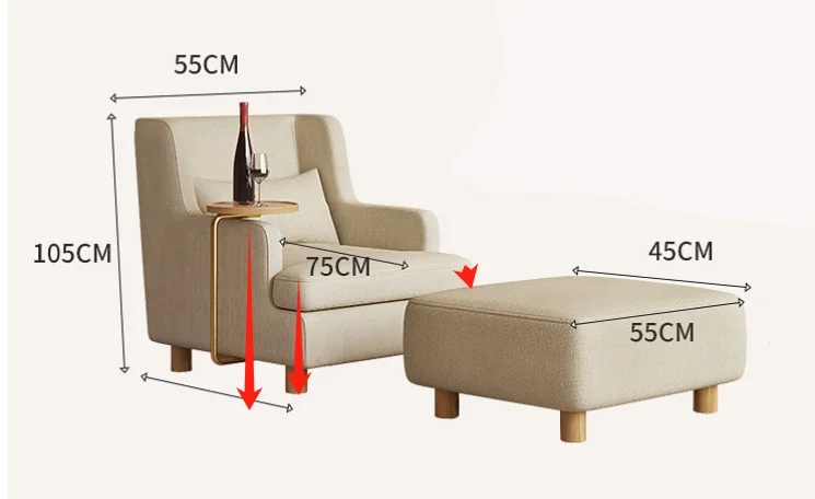 Modern Simple Single Sofa Chair Lazy Light Luxury Balcony Small Multi-functional Sofa Bed