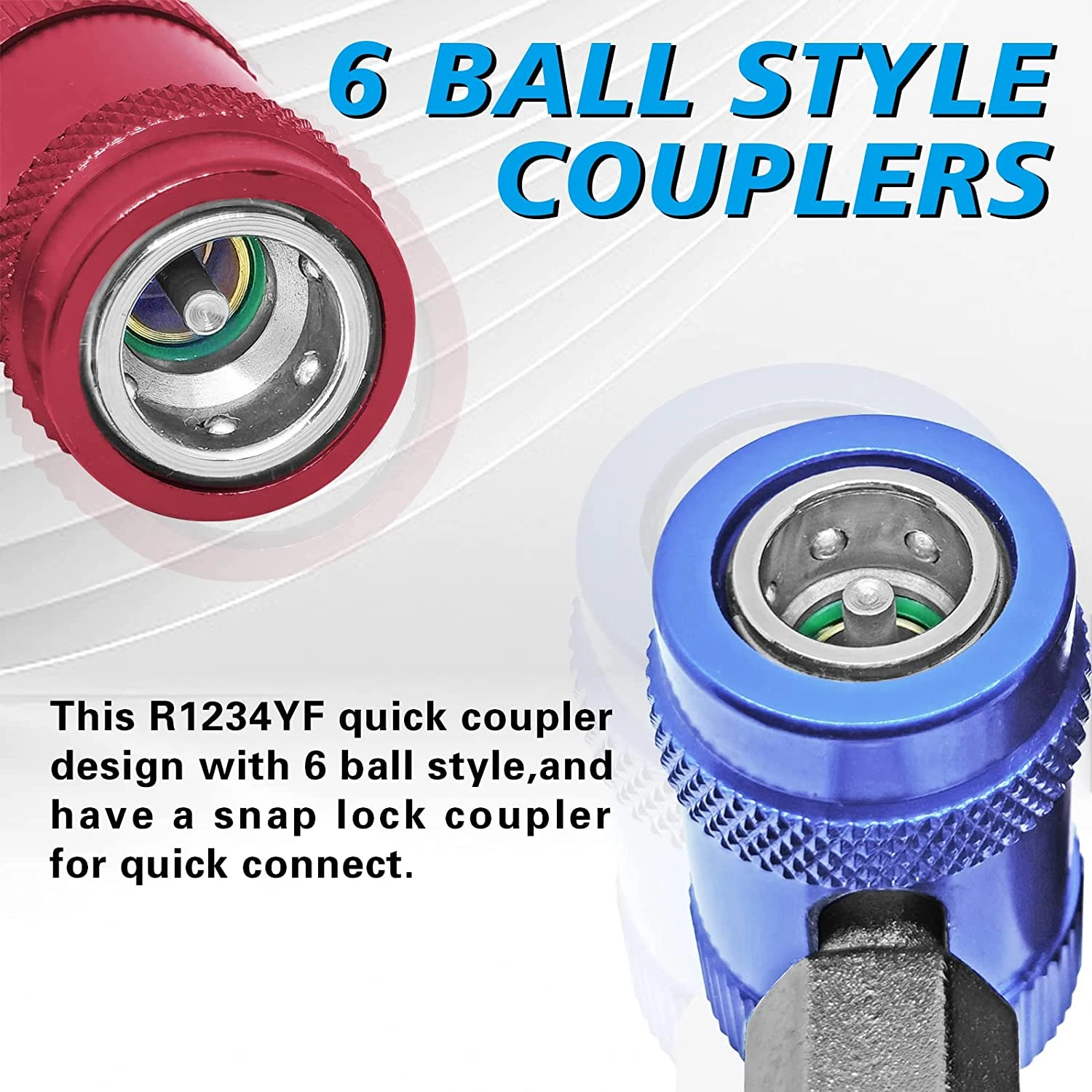 R1234yf Quick Connector Adapter Auto AC High/Low Side R1234yf Quick Couplers Refrigerant Adapters Conversion Kit