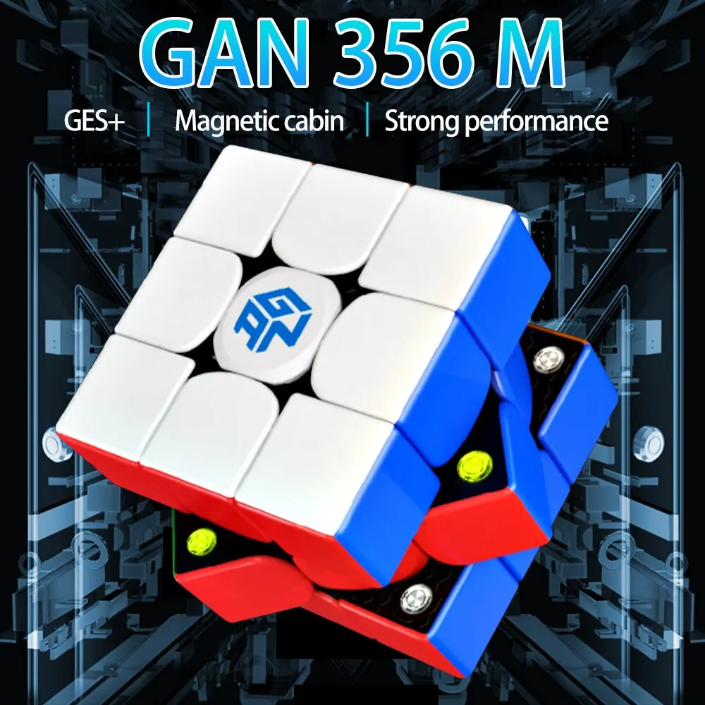 GAN 356 M 3x3x3 Cubo mágico magnético de velocidad sin pegatinas Gan 356M juguetes profesionales Fidget GAN 356 M Lite Cubo mágico rompecabezas