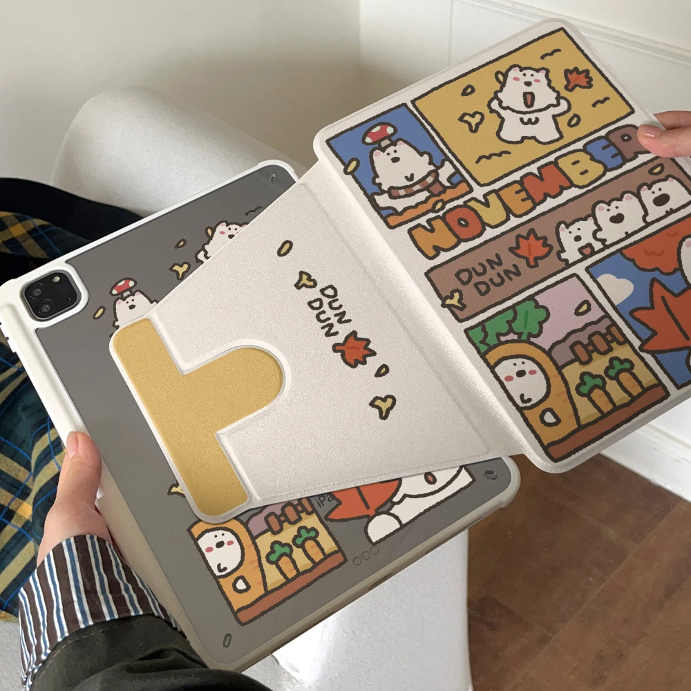Autumn Puppy Tablet Case For iPad Pro 11 12.9 13 M2 M4 M3 M5 Shell 8.3 9.7 10.2 5/6/7/8/9/10/11th Mini Air 1 2 3 4 5 6 7 Cover