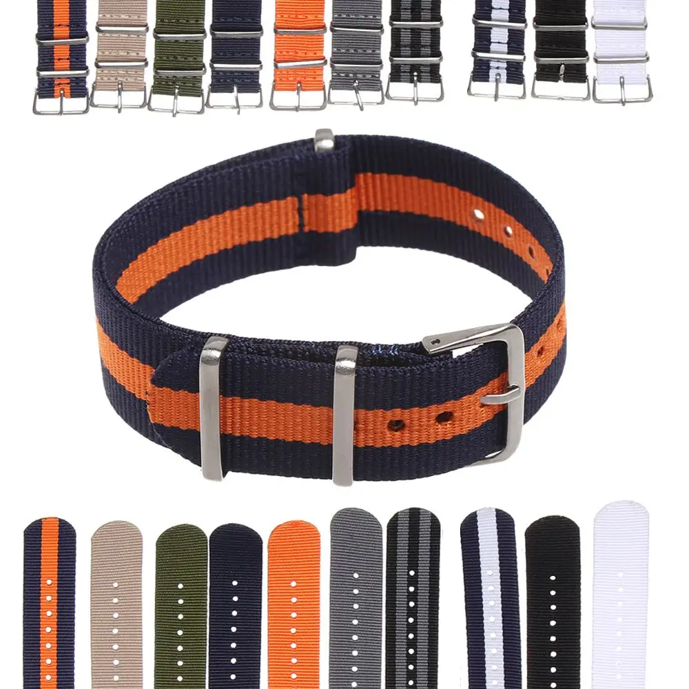 18 20 22 mm Fashion Women Man Sport Loop Watchband Nylon Weaving Bracelet Replacement Watch Strap