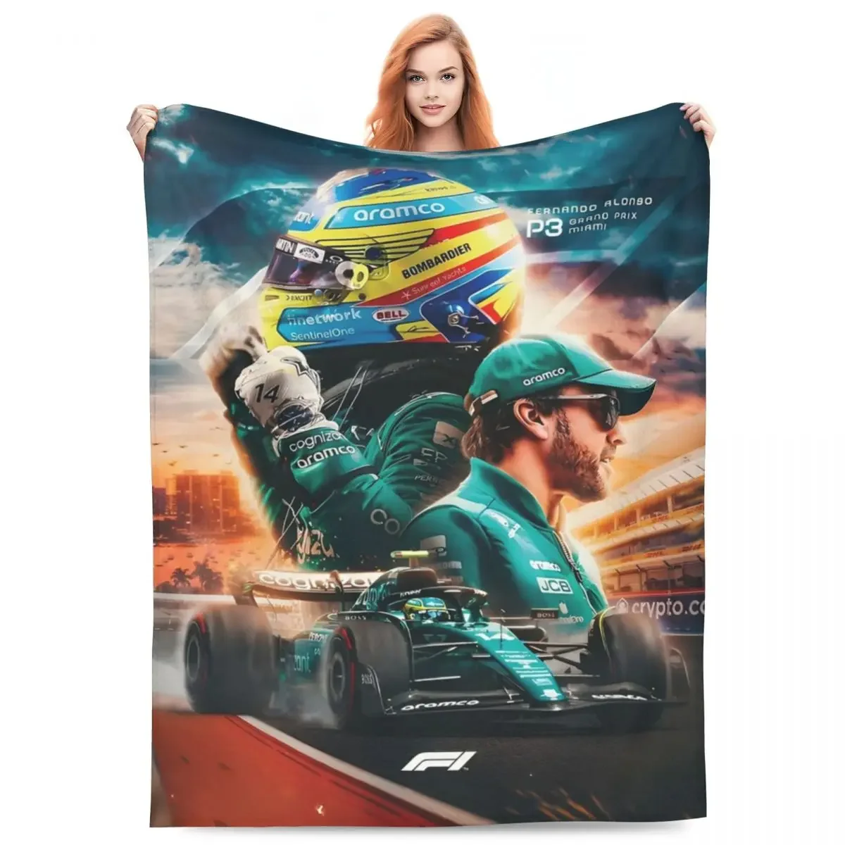 

Fernando Alonso Throw Blanket Fleece Bedding Throw Blankets Cozy Lightweight for Couch Bedding Throws