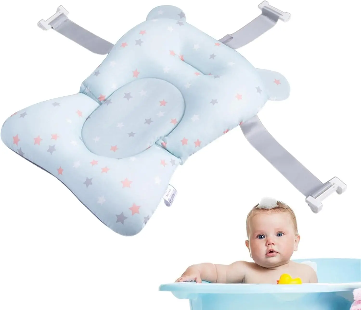 Baby Bathtub Pad Infant Ajustable Bath Support Seat Mat Cushion Newborn Comfortable Floating Security Water Pad Foldable