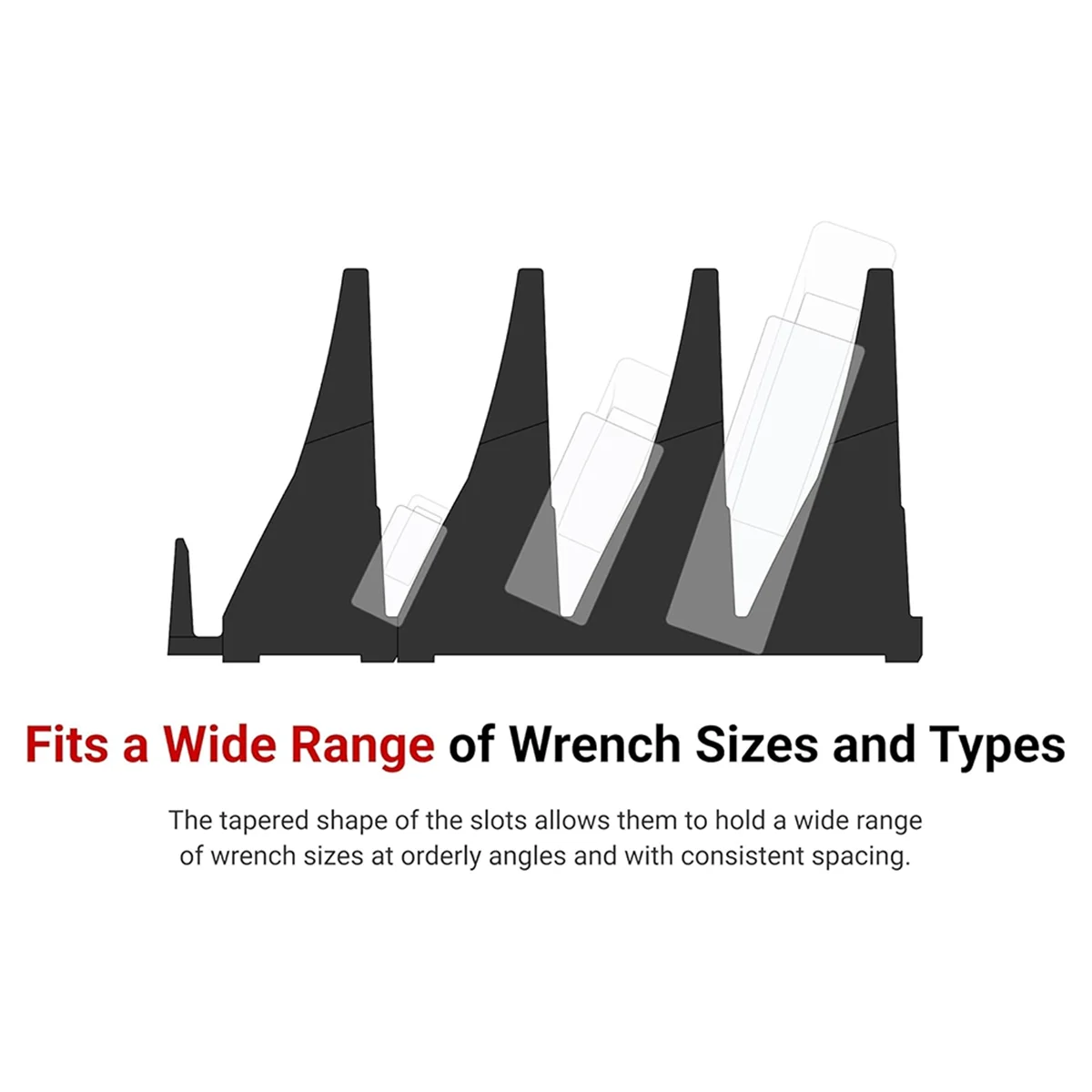 Organisateur de Rangement Noir pour Outils Modulaires, Fente, Ensemble d'1 Pièce