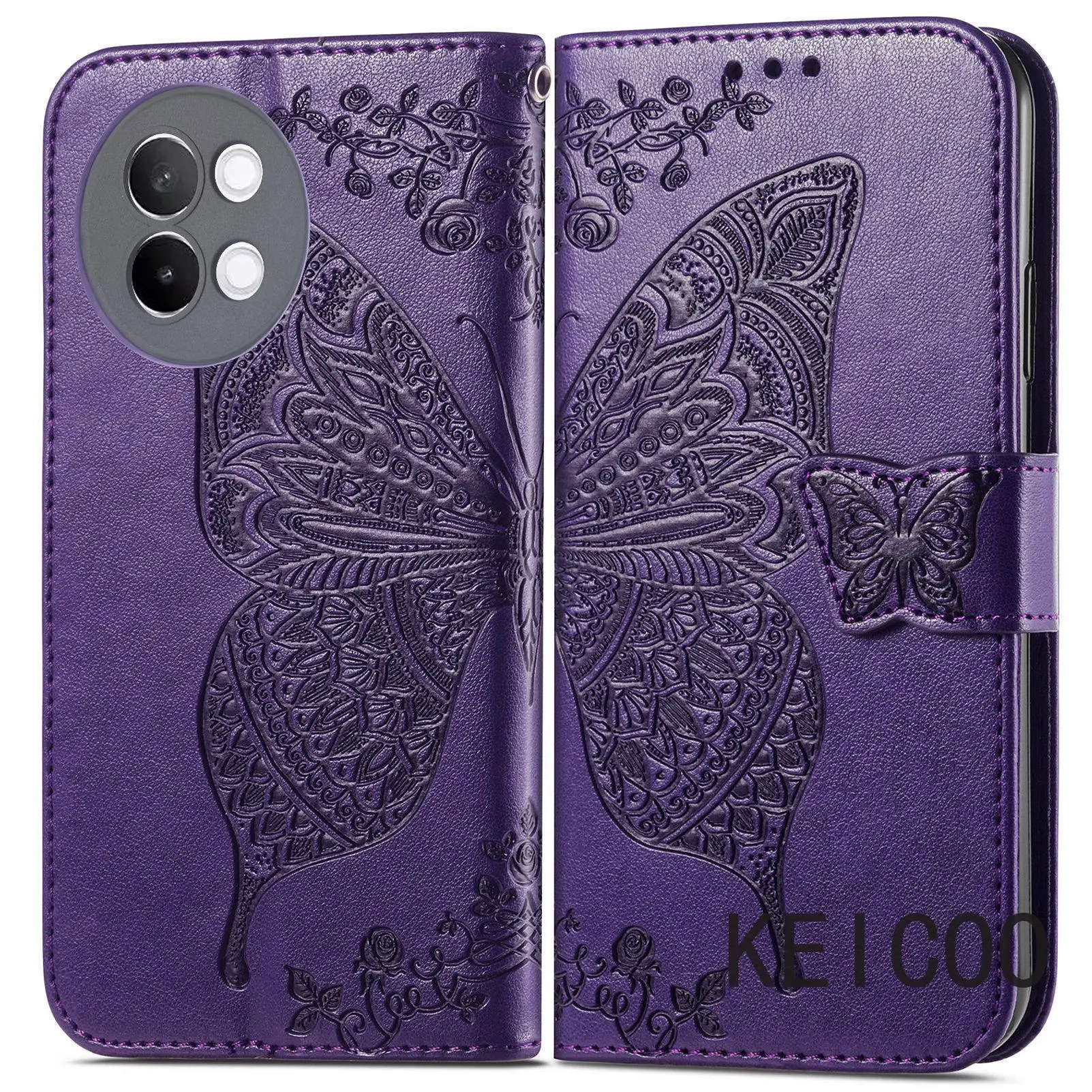 For Vivo S18 E V40 X100 Lite Indonesia Pro Pattern Embossed Butterfly Magnetic Shell Shock Absorption and Fall Prevention Covers