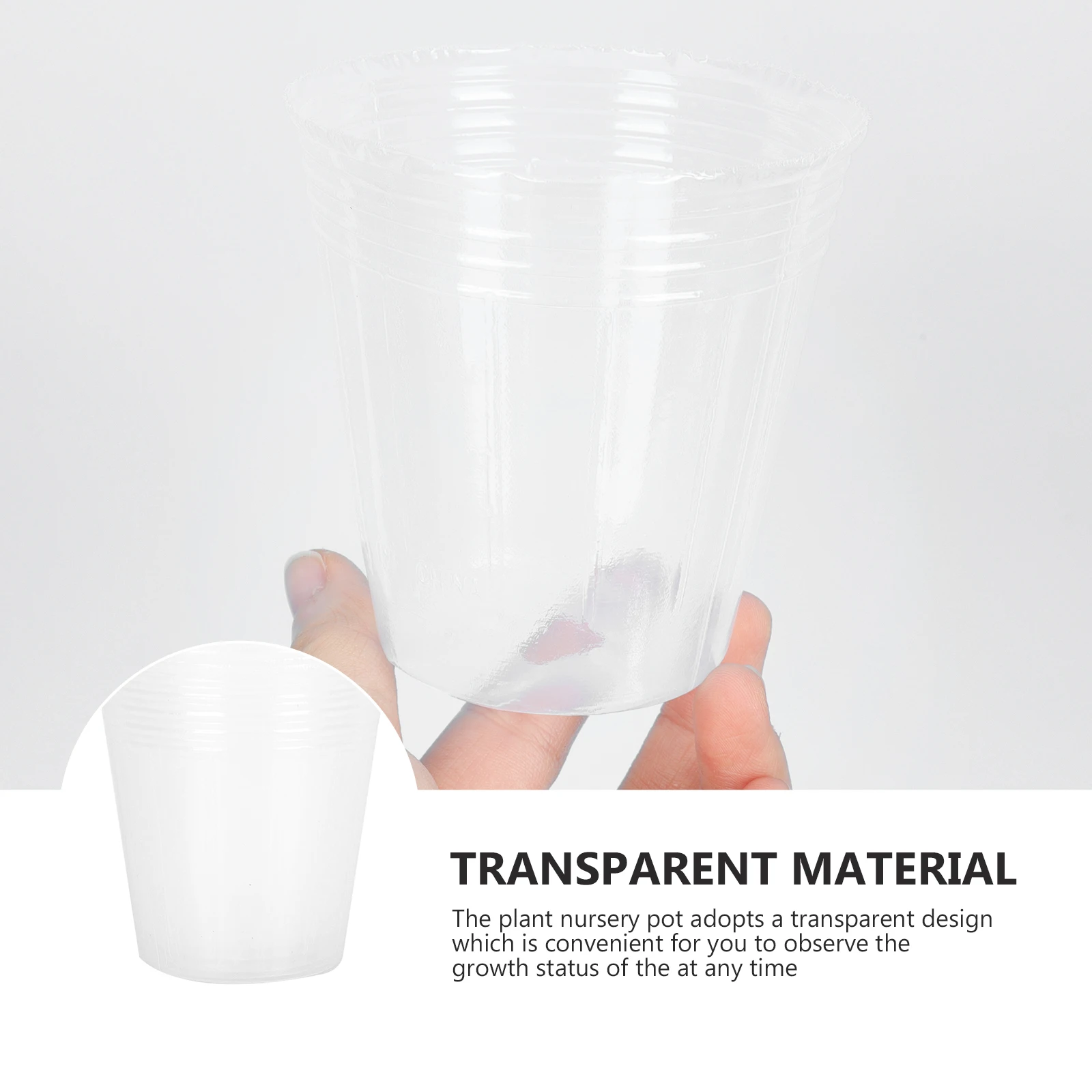 

50 шт., прозрачные детские чашки, прозрачные контейнеры для посадки, теплый цветочный горшок, садовые принадлежности, маленькие горшки для дыхания