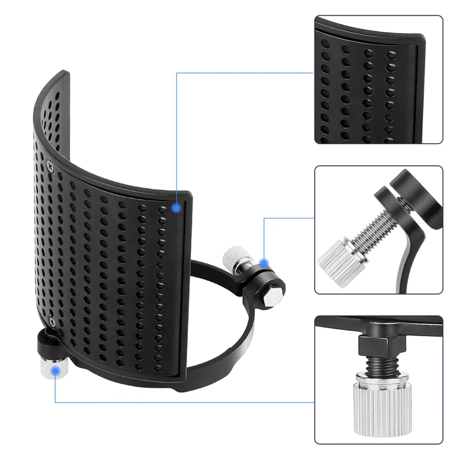 Mic Filter Aluminum Panel for Recording Youtube Soundproofing Recording