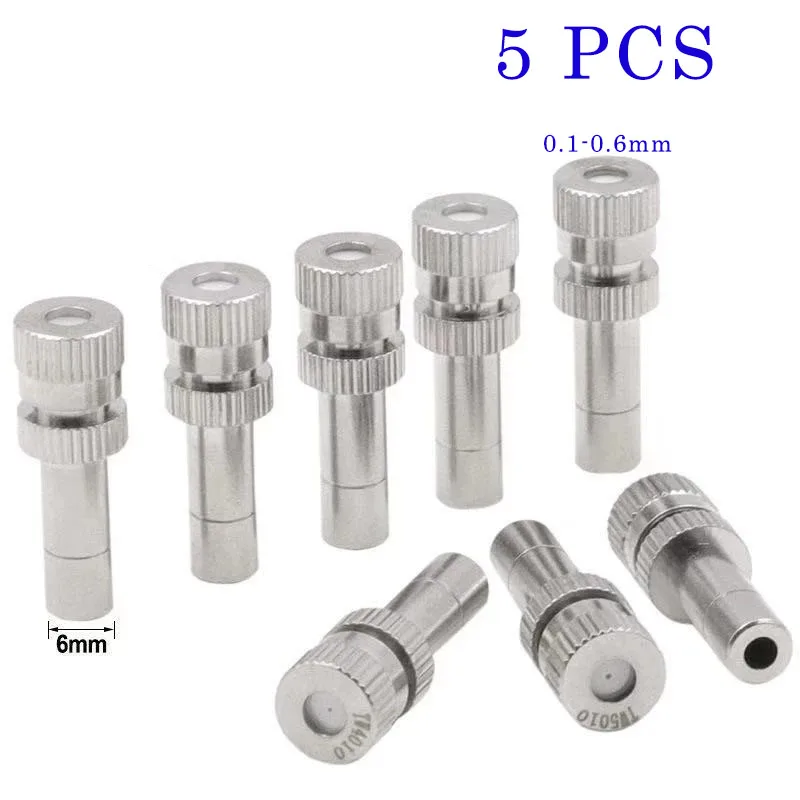 5pcs Misting Nozzles 1/4 inch Quick Connector Sprayer Holders 5m Tube 5pcs End Plug Misting Sprayers For Mist cooling system