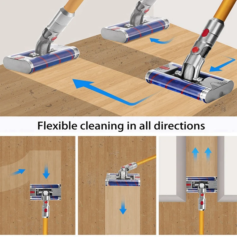 2X Double Soft Roller Head Quick Release Electric Floor Head For Dyson V15 Vacuum Cleaner Parts