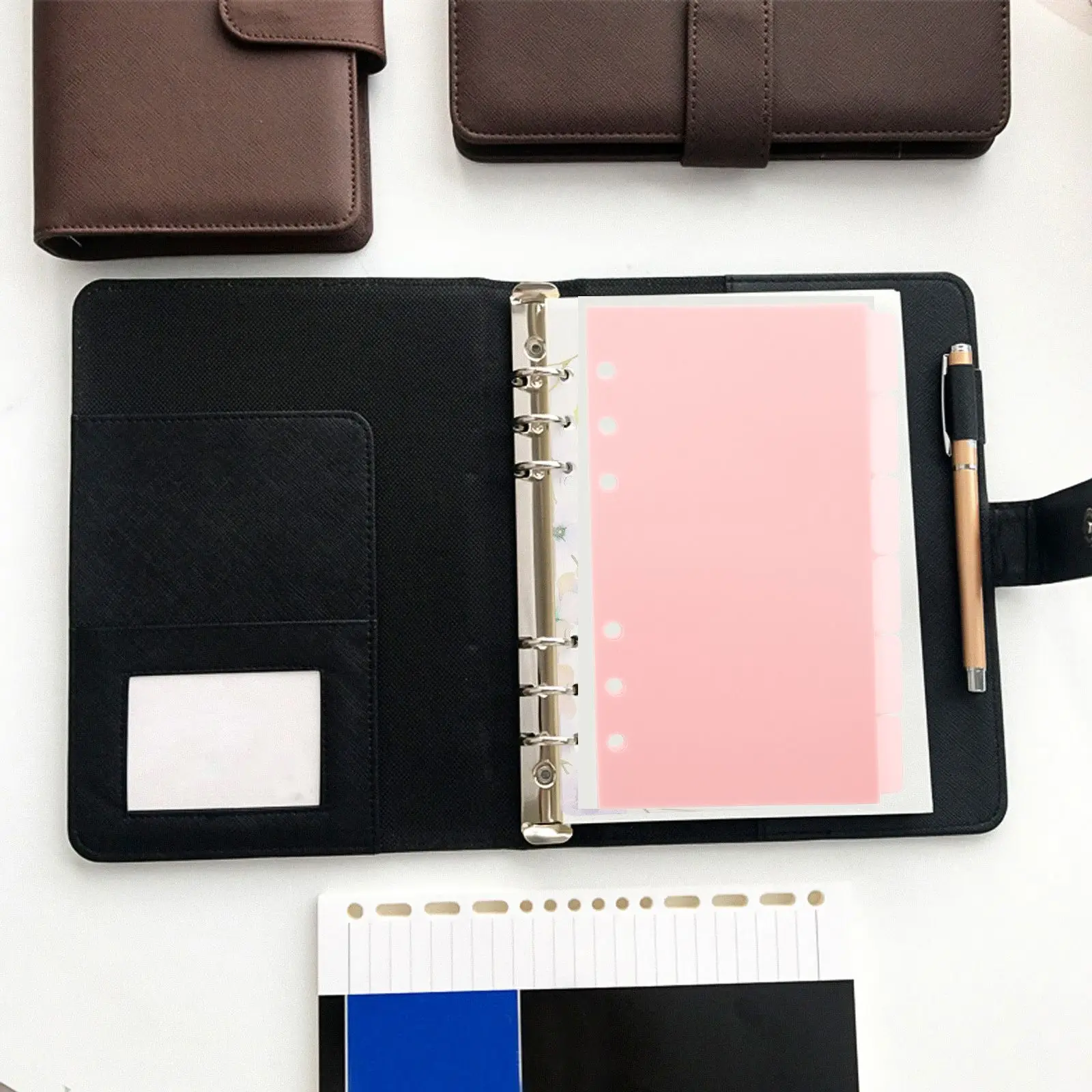 Separadores de página de índice de 6 folhas a6 roxo pp divisores de folhas soltas suprimentos para notebook abas de plástico fichário ganizers