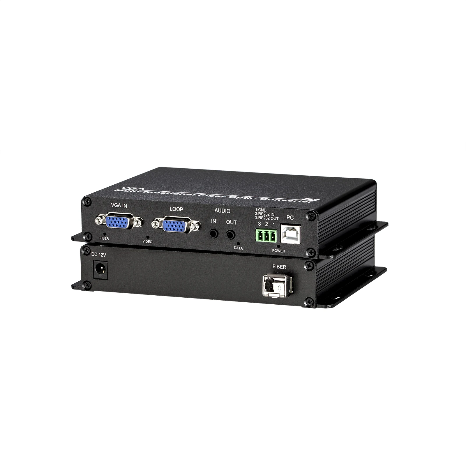 

1080P VGA over Fibre Transceiver Extender 20KM VGA to Fiber Optic Converter with USB KVM Audio