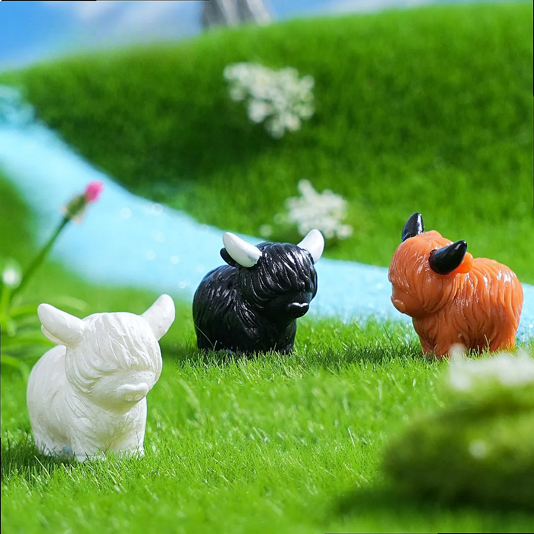 100pcs Cute 3D Animal Calf Desktop Ornament Fairy Garden Miniature Decor Wholesale Craft