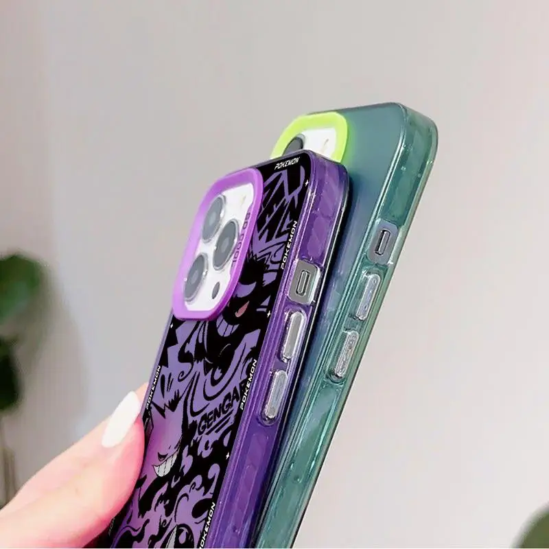 Coque de téléphone Pokemons Gengar, coque en silicone souple, coque en poly plus, iPhone 15 Pro Max, iPhone 14, iPhone 13, iPhone 12, iPhone 11, iPhone XS, iPhone 14 Pro Max, iPhone X