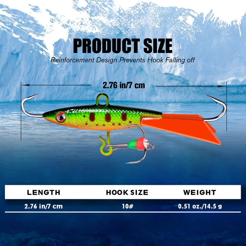 Goture 1PC Winter Balancers 7cm 14.5g Ice Fishing LureJigging Rap with a Minnow Profile Balance for Winter Fishing 4 Colors