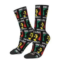 Fashion Men's Jamaican Reggae Bob Marley Dress Socks Unisex Warm Breathbale 3D Printed Rock Music Crew Socks