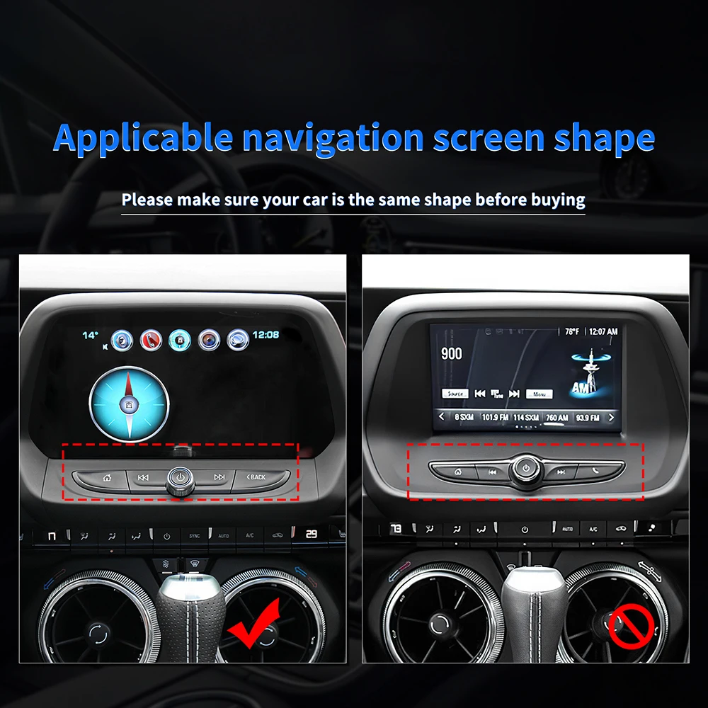 Real Hard Carbon Fiber Sticker For Chevrolet Camaro 2016 2017 2018 2019 2020 2021 2022 Car Navigation Screen Button Accessories