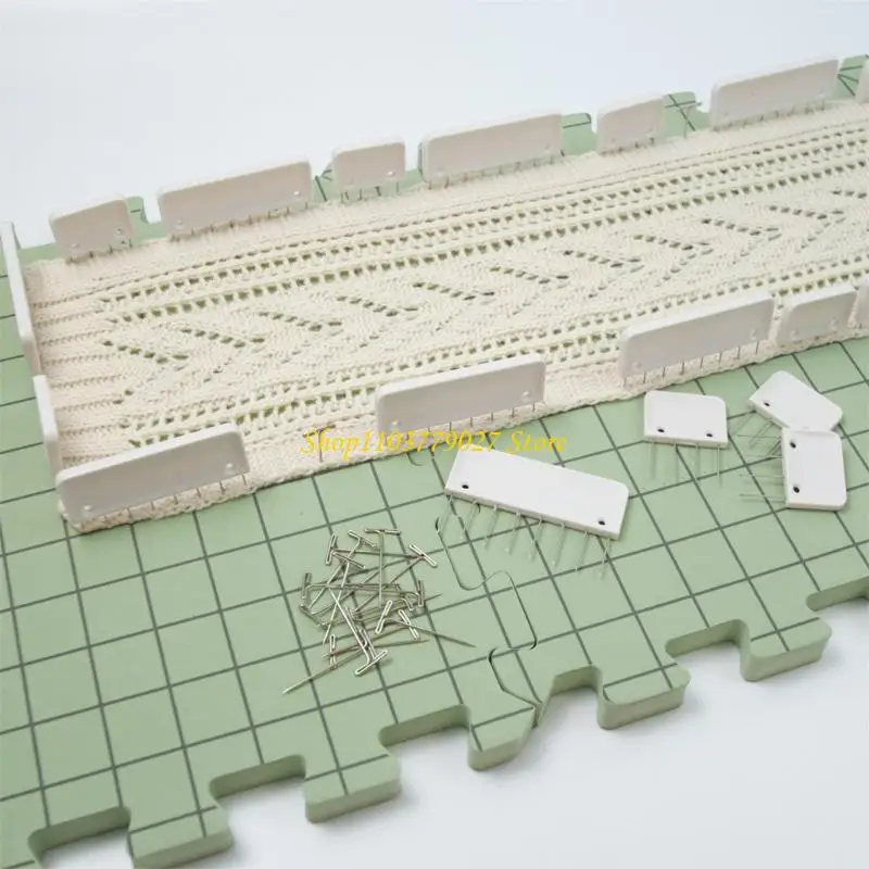 

9 шт. коврик для вязания крючком 32x32 см, пенопластовый коврик для вязания с 100 шт., 38 мм, Т-образный штифт для вязания квадратов бабушки