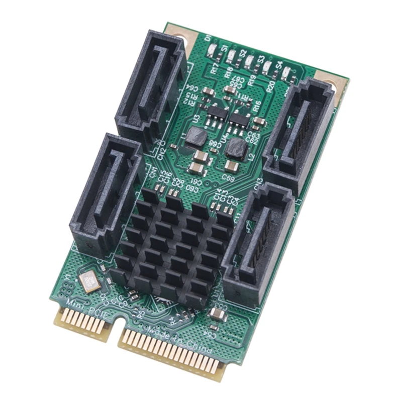Mini PCI-E SATA 4 Port III 6G Controller Card SATA3.0 Express SSD Adapter