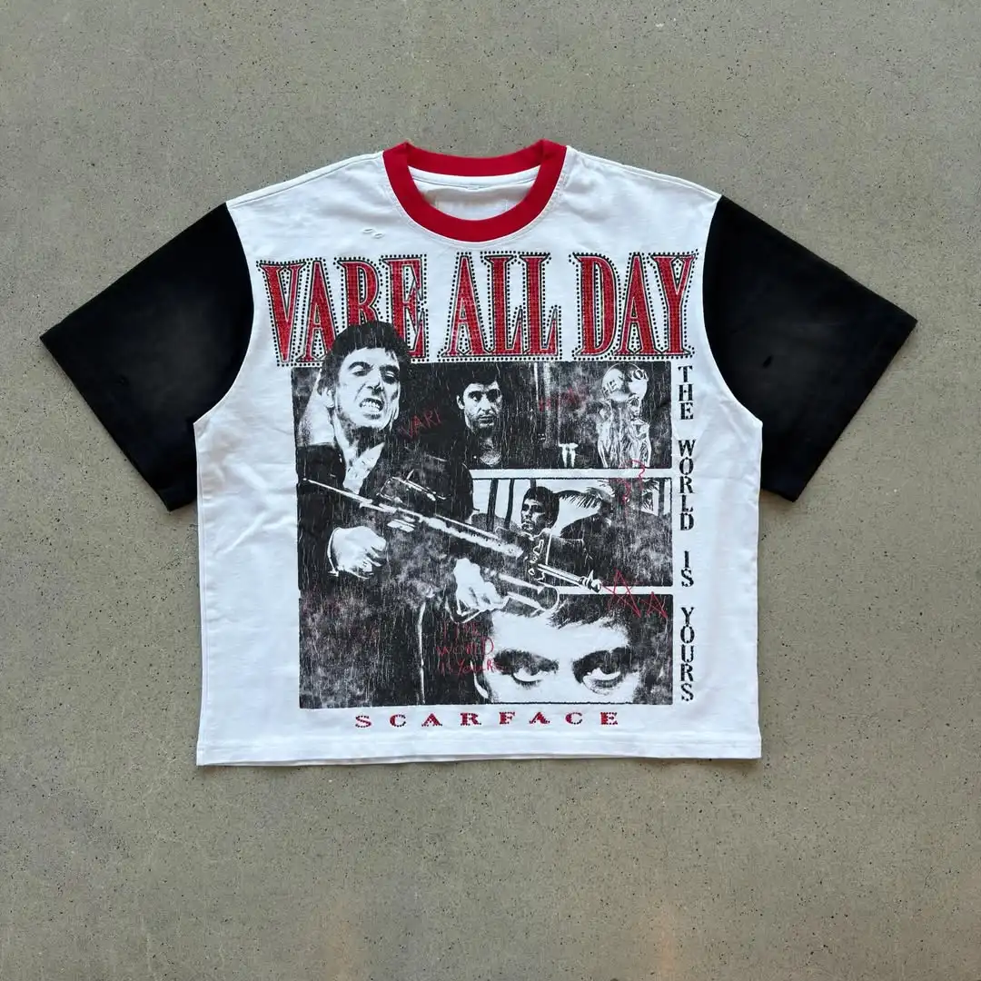 Harajuku Retro Classic Movie Graphic T Shirts Streetwear Short Sleeve Shinning Diamond Baggy Cotton Goth Top Tees Women Clothing