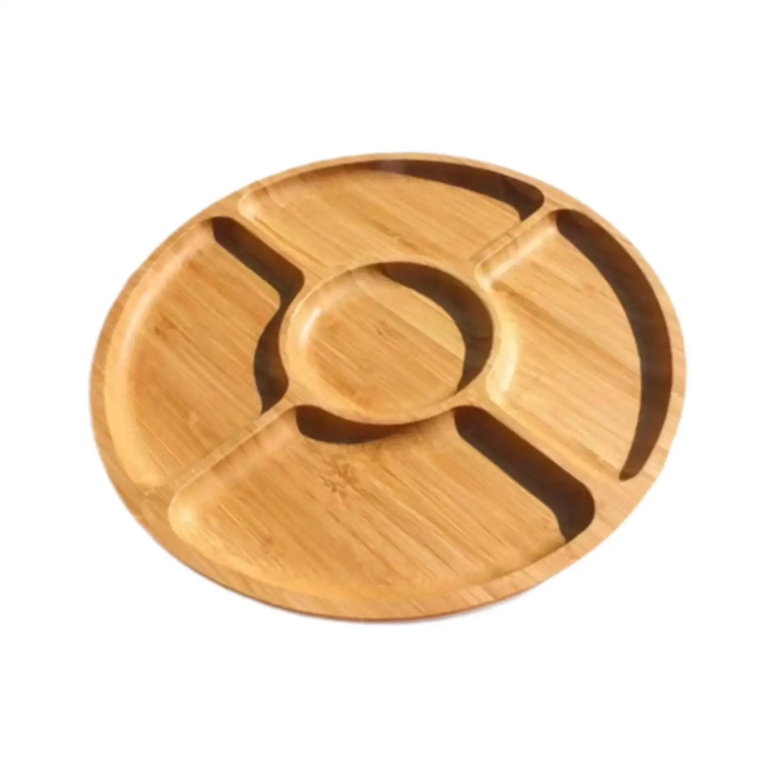 Wood Serving Tray Serving Platter Dinner Plate with Compartments Appetizer Tray Portion Control Plate for Vegetables Fruit