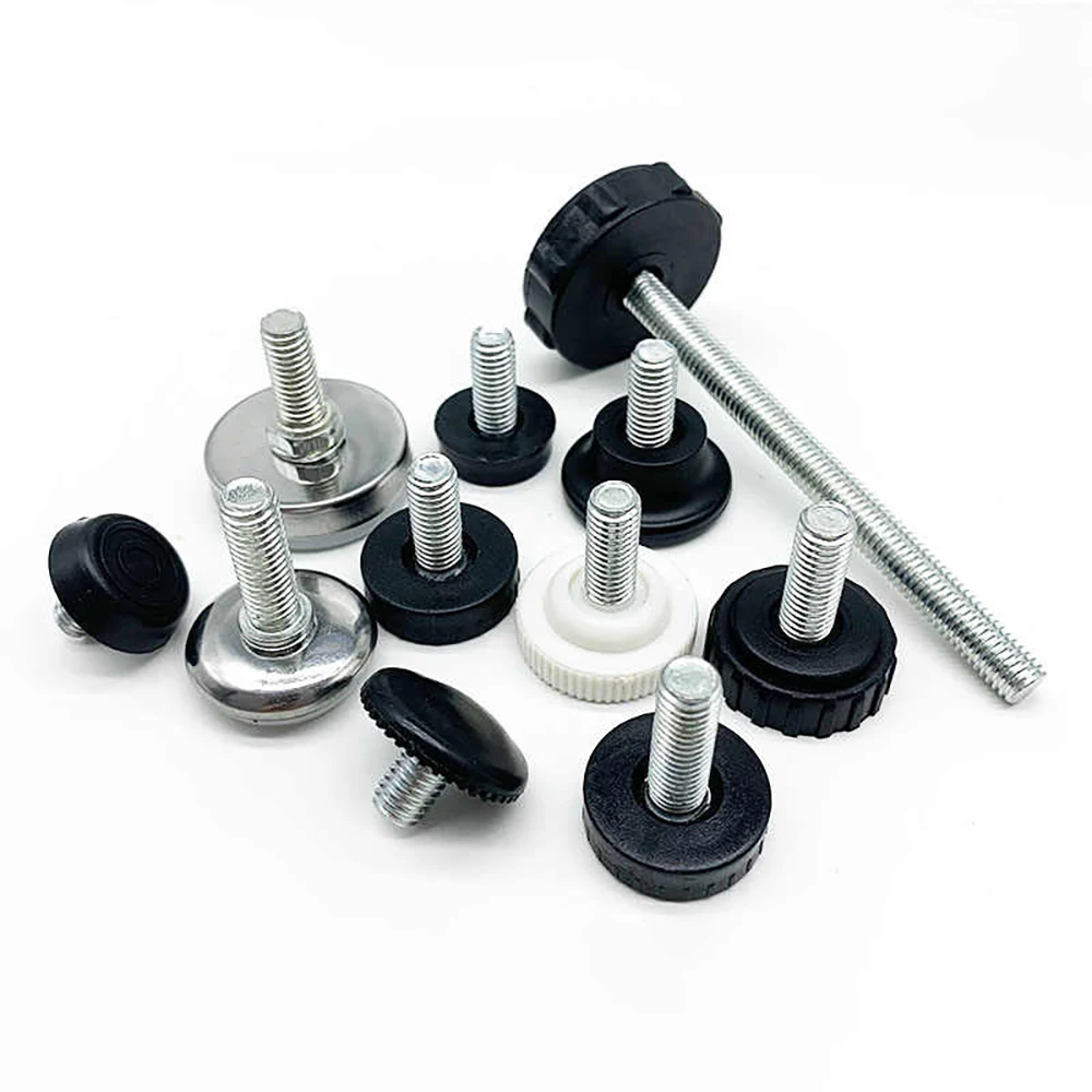 4-30Pcs Plastic Adjustable Feet Pad Galvanized Screw M8 Table Chair Balck Leveling Foot Pad Furniture Leg Anti-shock Protection