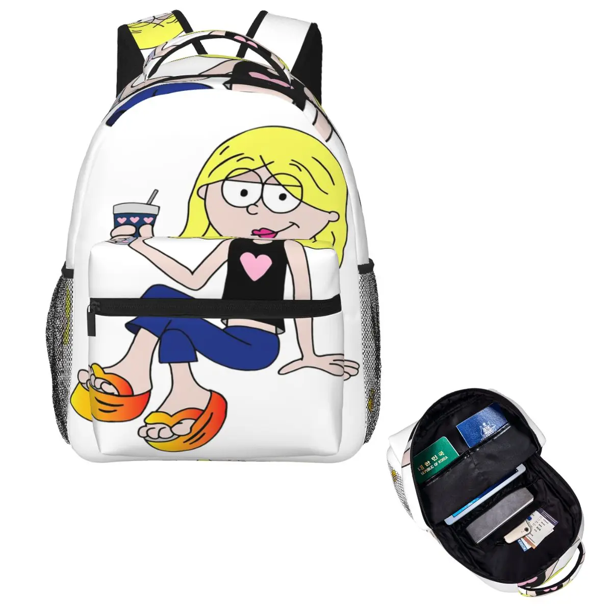 

Lizzie Mcguire Cartoon Backpack Hot Sale Daypack Large Capacity Boys Girls BookBag School Bag Shoulder Bags for Men Women