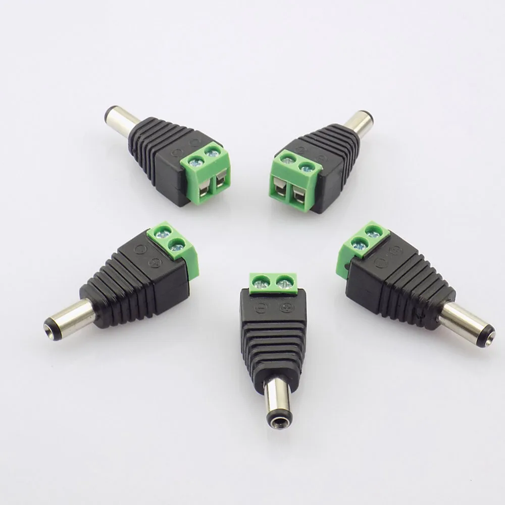 1pcs 5.5 x 2.1mm DC Power Male Jack Connector Plug DC Male Adapter BNC Connector for CCTV Camera led lighting strip D2