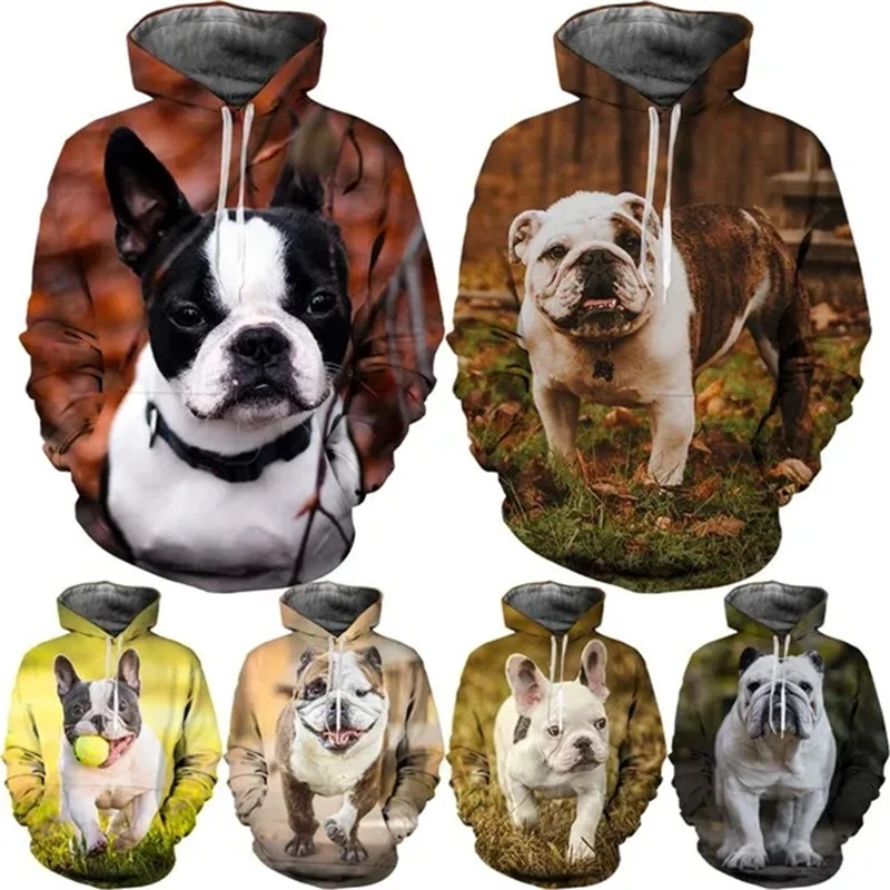 New Fashion French Bulldog 3D Printed Hoodie Men Women Casual Long Sleeve Cool Pullover High Quality Streetwear Baggy Sweatshirt